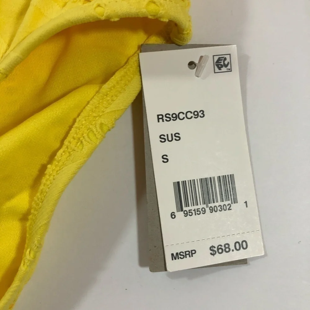 Kenneth Cole Yellow Shore Hipster Bikini Bottom S